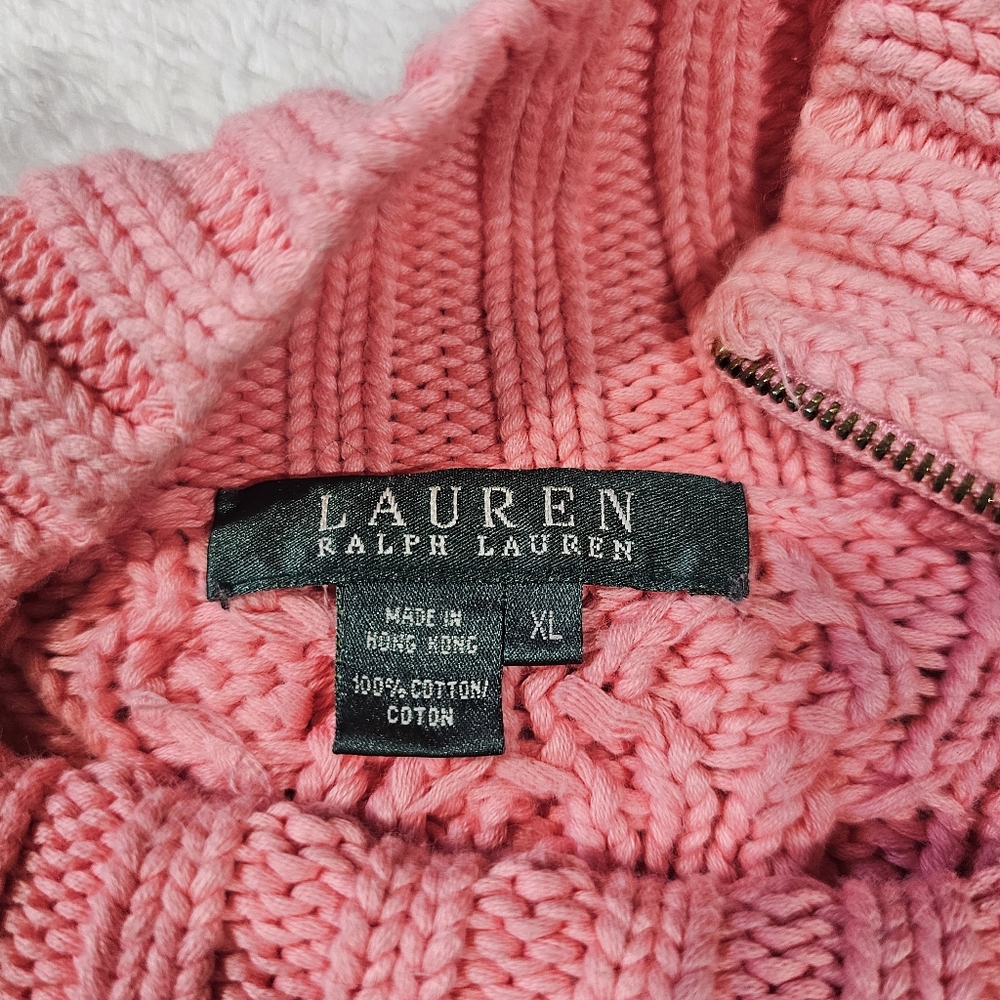 Ralph Lauren Lauren Womens Pink Cotton Sweater Size XL - Picture 4 of 7